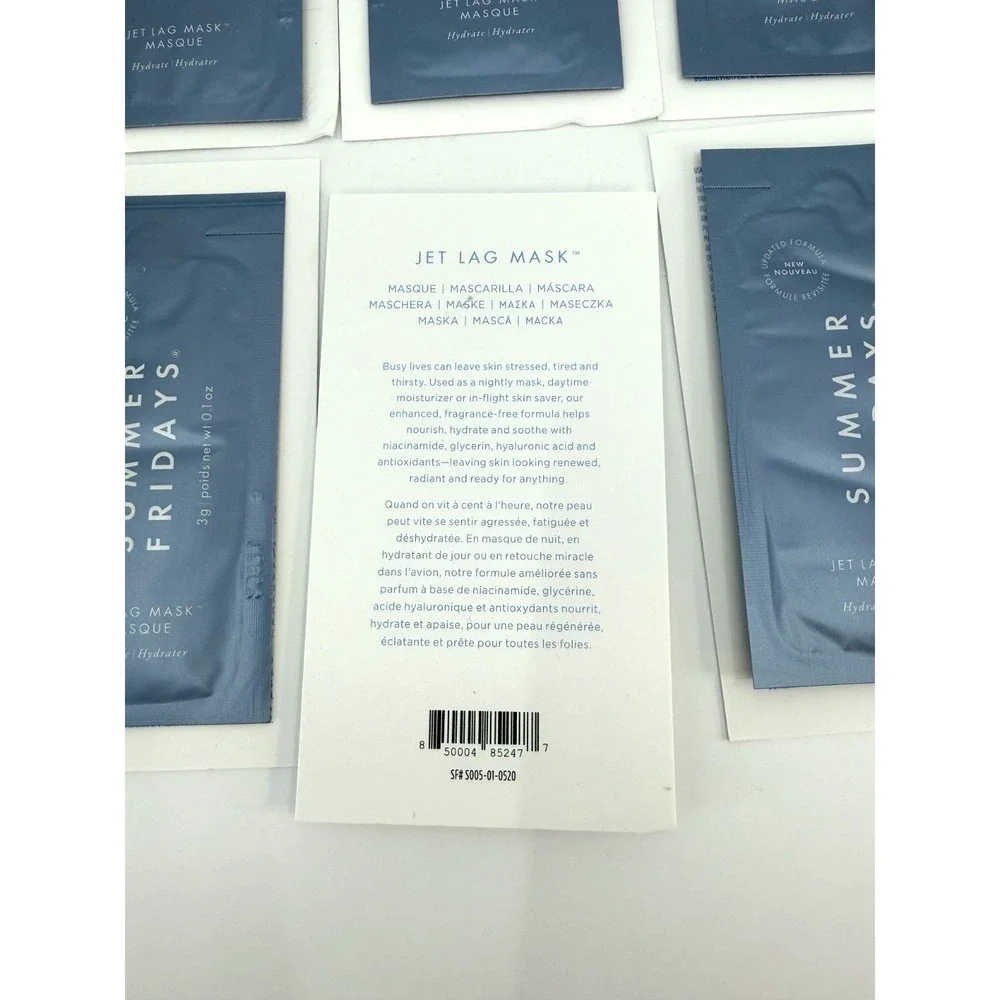 Summer Fridays Jet Lag Mask 10 Pack 3g Sachets Hydrating Face Mask Travel Size - Picture 3 of 4